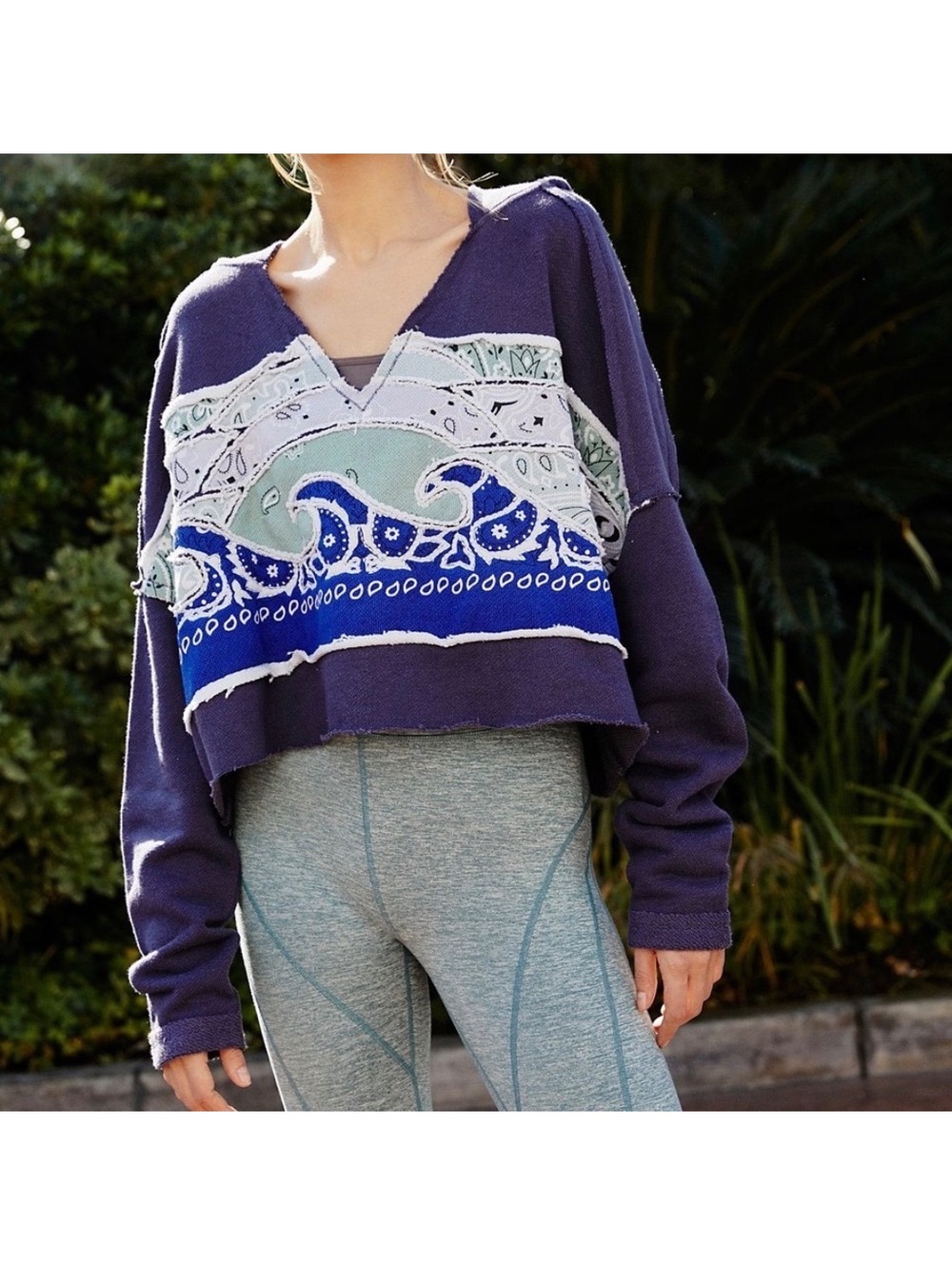 New Free People All Time Bandana Sunset Hoodie Size M